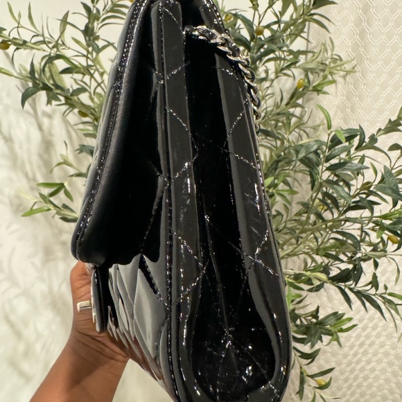 Chanel Patent Quilted Clutch with Chain in Black - Picture 5 of 15